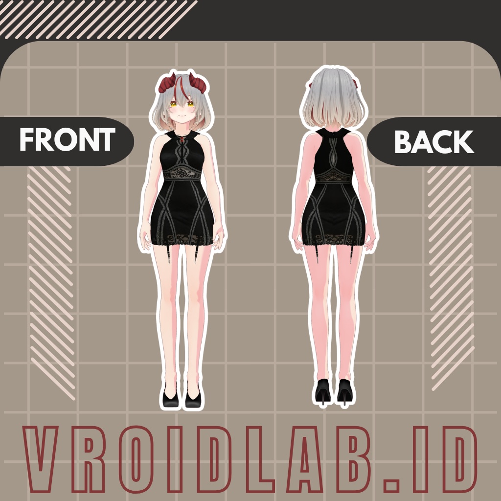 Raven Ruby レイヴン・ルビー | VRoid Studio Outfit | Anime Style | Virtual Fashion