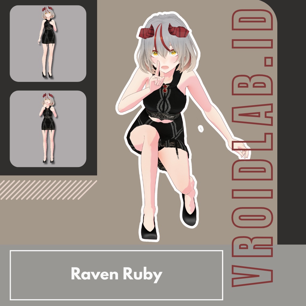 Raven Ruby レイヴン・ルビー | VRoid Studio Outfit | Anime Style | Virtual Fashion
