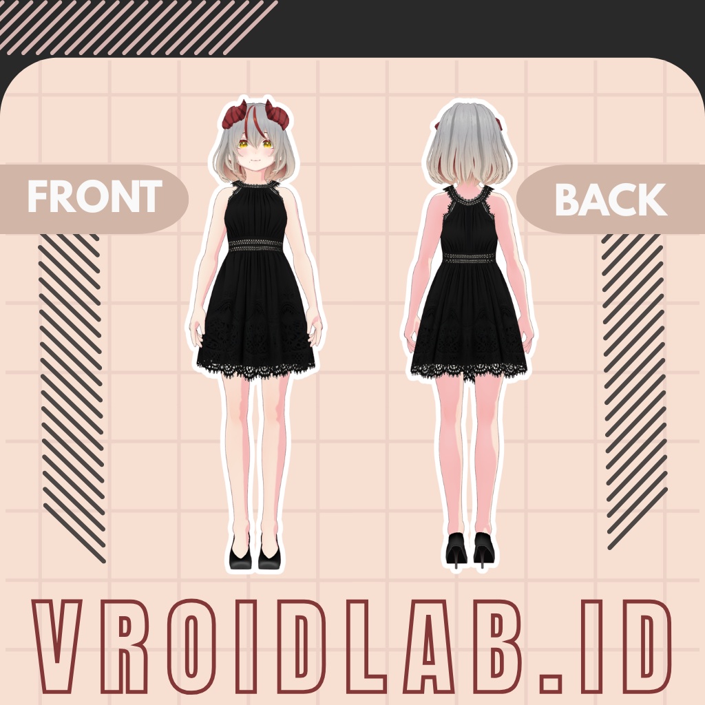 Black Orchid ブラックオーキッド | VRoid Studio Outfit | Anime Style | Virtual Fashion
