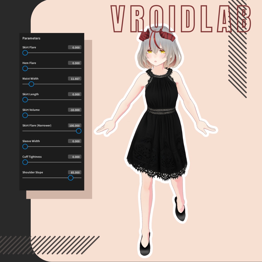 Black Orchid ブラックオーキッド | VRoid Studio Outfit | Anime Style | Virtual Fashion