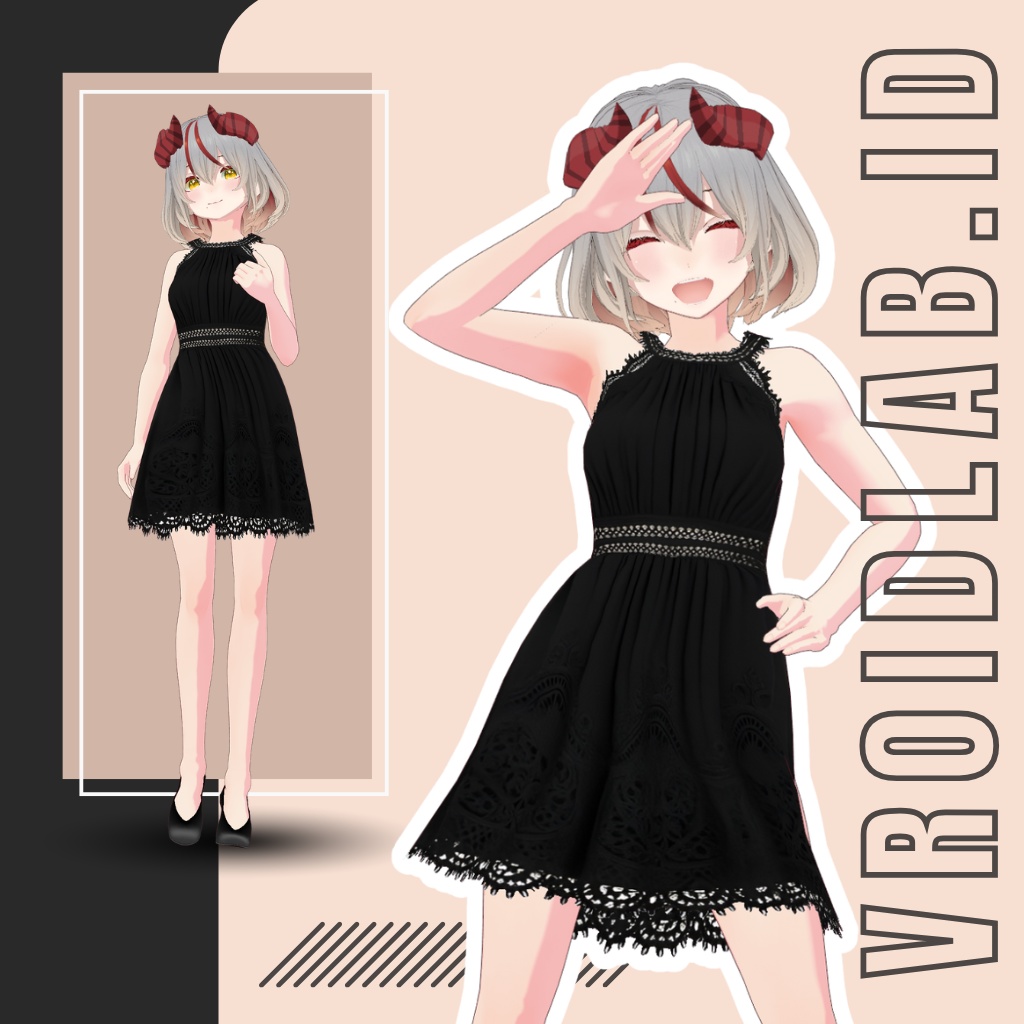 Black Orchid ブラックオーキッド | VRoid Studio Outfit | Anime Style | Virtual Fashion