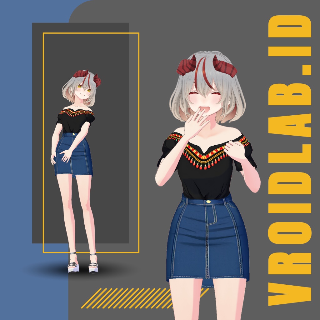 べら ぶらっく どれす | Bella Black Dress | VRoid Studio Outfit | Anime Style | Virtual Fashion
