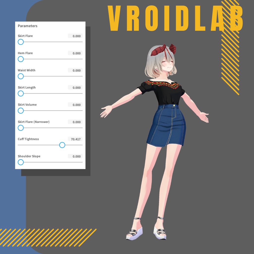 べら ぶらっく どれす | Bella Black Dress | VRoid Studio Outfit | Anime Style | Virtual Fashion