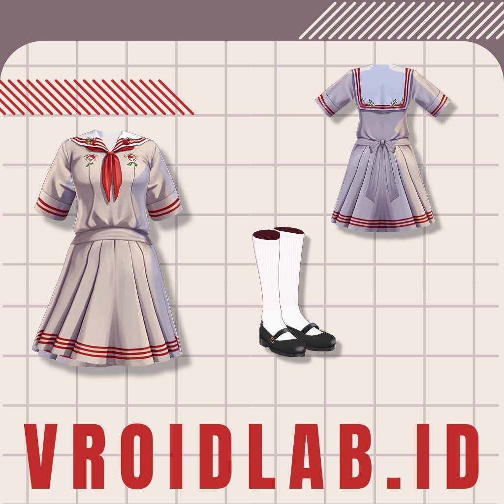 ぶらうん ゆにふぉーむ | Brown Uniform | VRoid Studio Outfit | Anime Style | Virtual Fashion