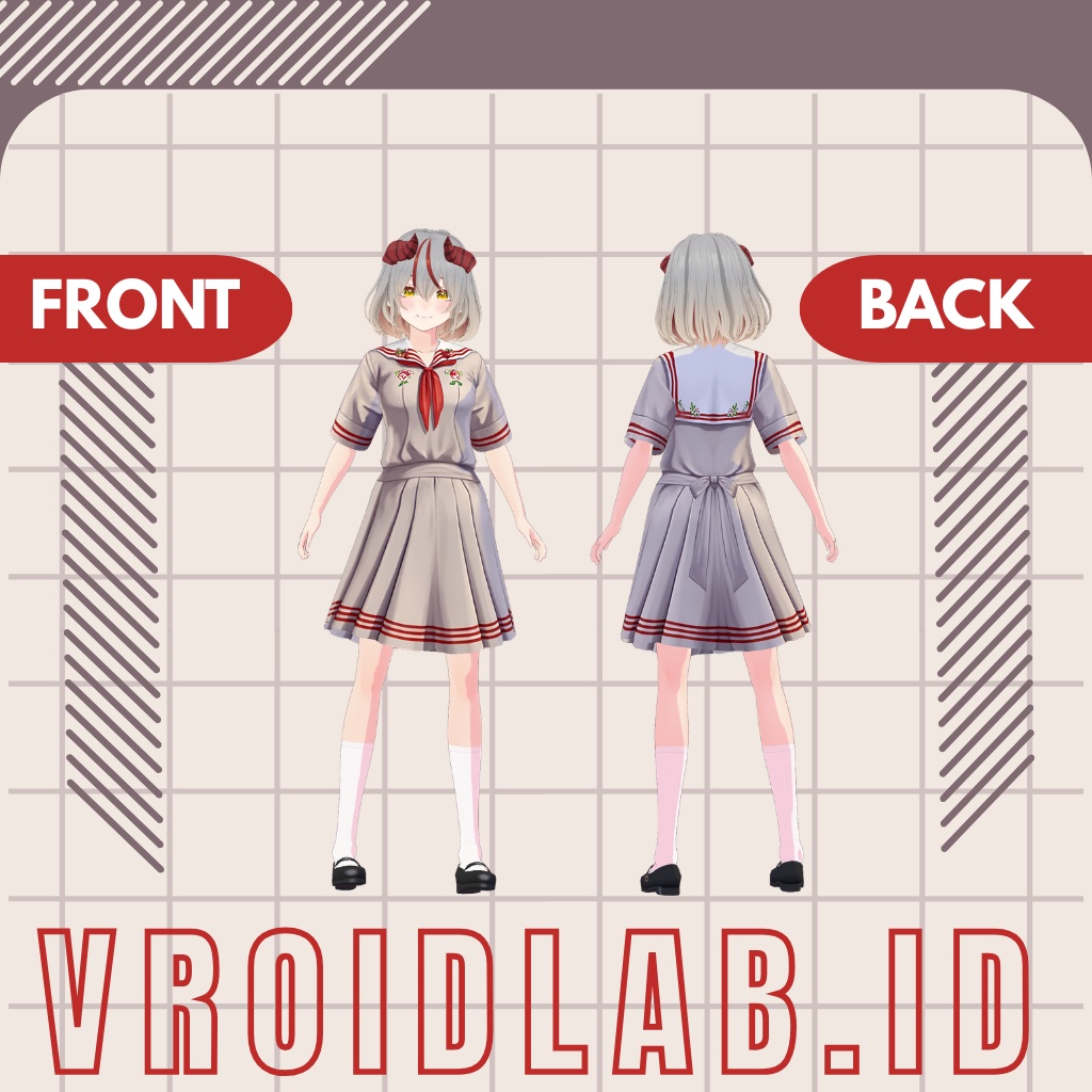 ぶらうん ゆにふぉーむ | Brown Uniform | VRoid Studio Outfit | Anime Style | Virtual Fashion