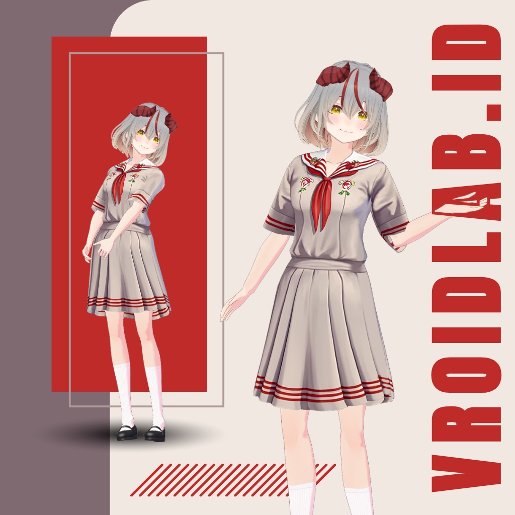 ぶらうん ゆにふぉーむ | Brown Uniform | VRoid Studio Outfit | Anime Style | Virtual Fashion