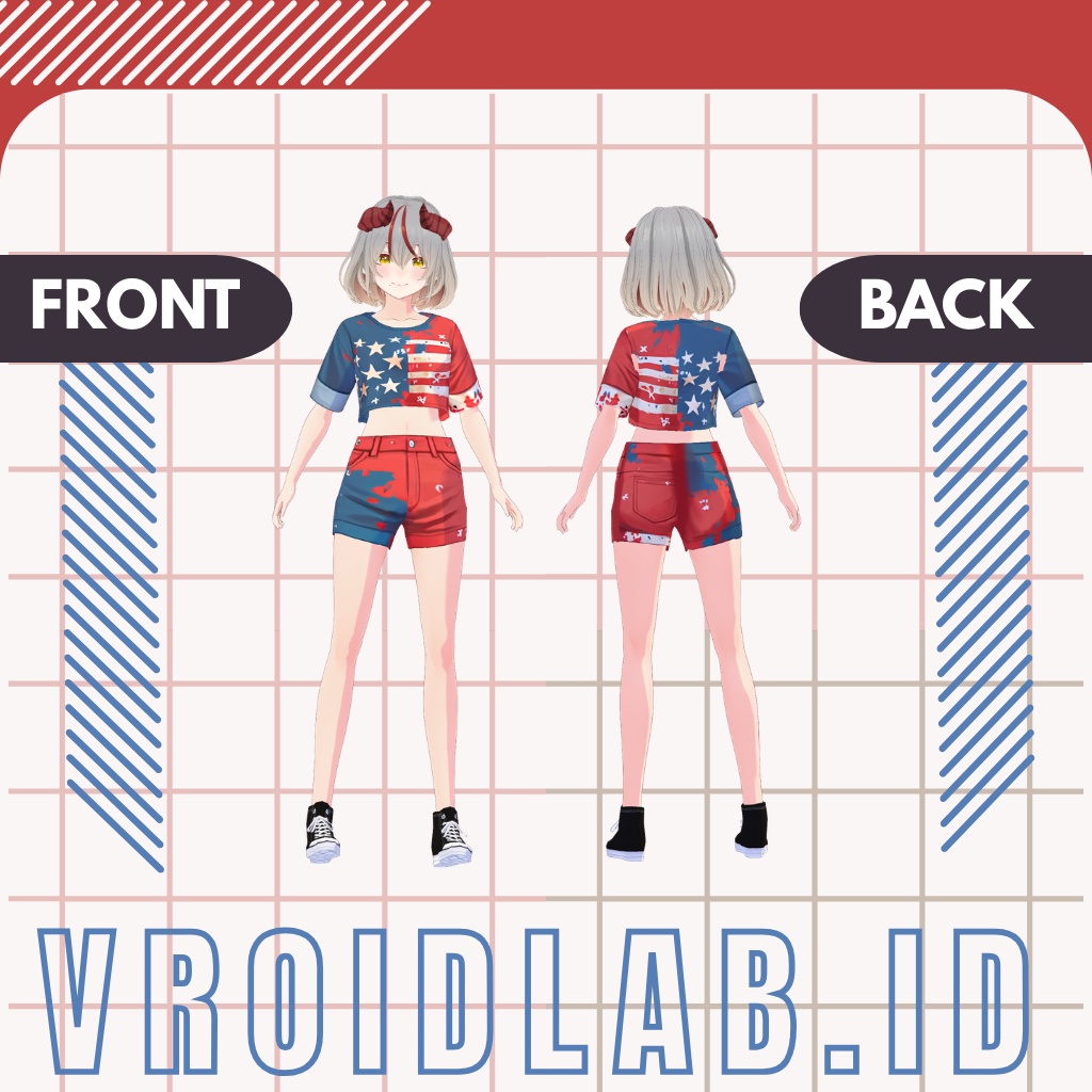 かじゅある てぃー しゃつ | Casual T- Shirt | VRoid Studio Outfit | Anime Style | Virtual Fashion
