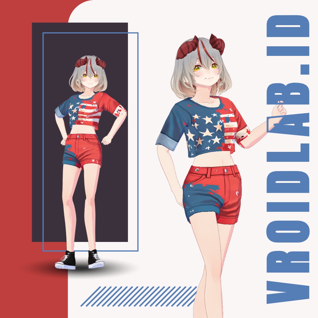 かじゅある てぃー しゃつ | Casual T- Shirt | VRoid Studio Outfit | Anime Style | Virtual Fashion