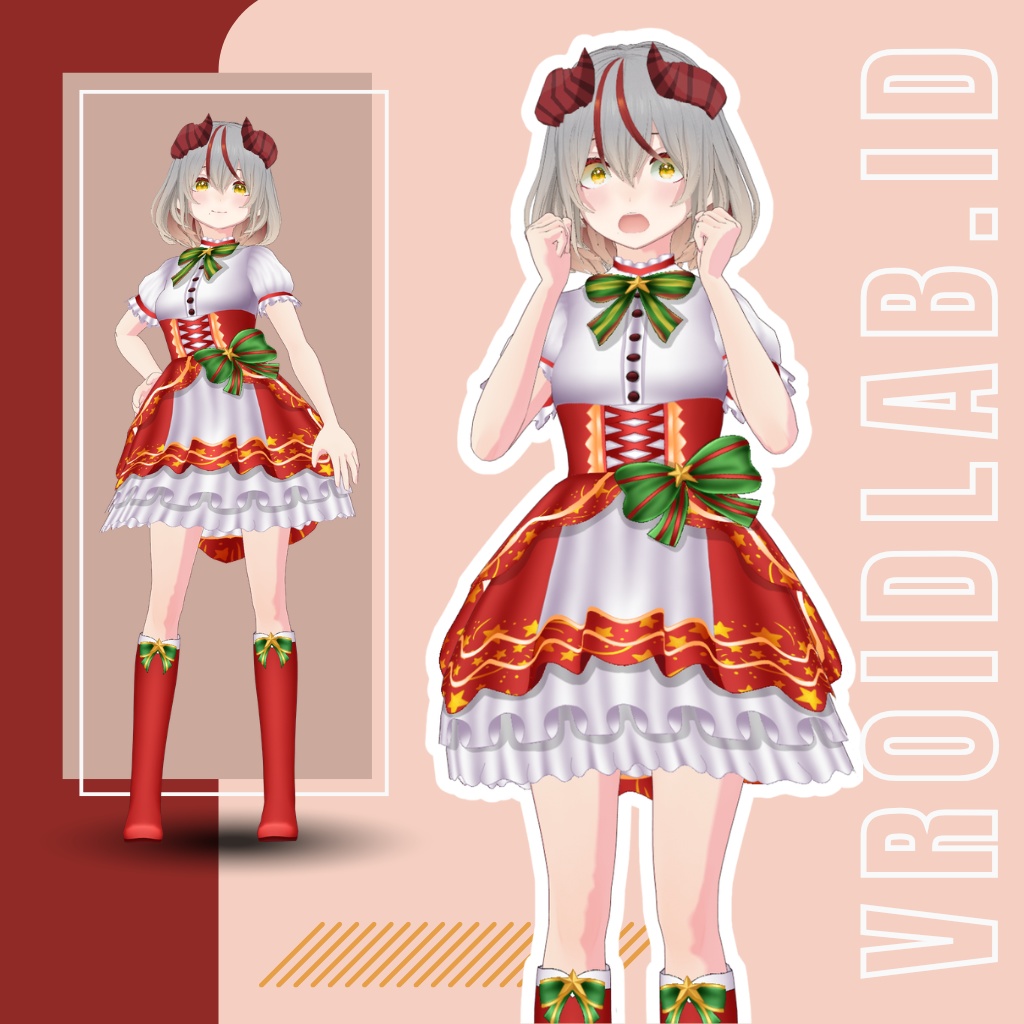Christmas Melody クリスマスメロディー | VRoid Studio Outfit | Anime Style | Virtual Fashion