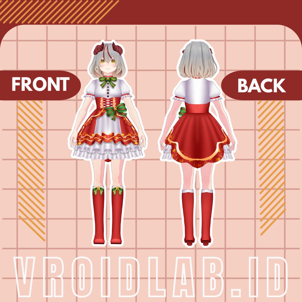 Christmas Melody クリスマスメロディー | VRoid Studio Outfit | Anime Style | Virtual Fashion