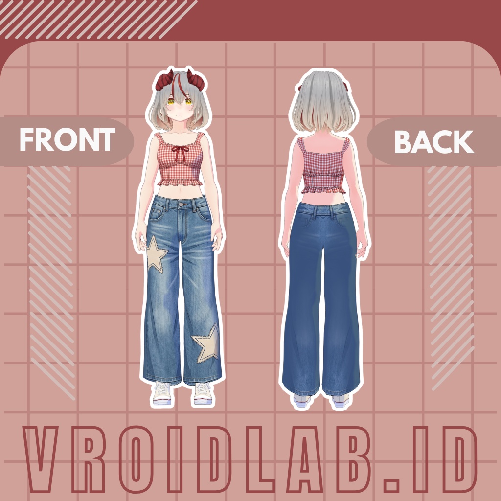 Aurielle Casual Set オーリエルカジュアルセット | VRoid Studio Outfit | Anime Style | Virtual Fashion
