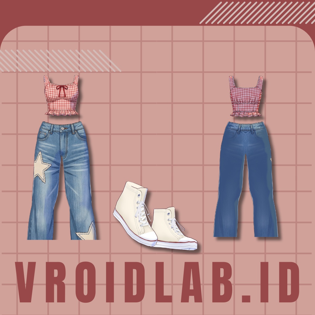 Aurielle Casual Set オーリエルカジュアルセット | VRoid Studio Outfit | Anime Style | Virtual Fashion