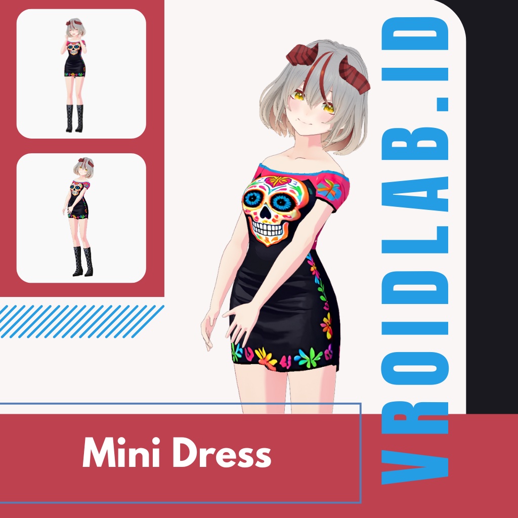 みに どれす | Mini Dress | VRoid Studio Outfit | Anime Style | Virtual Fashion