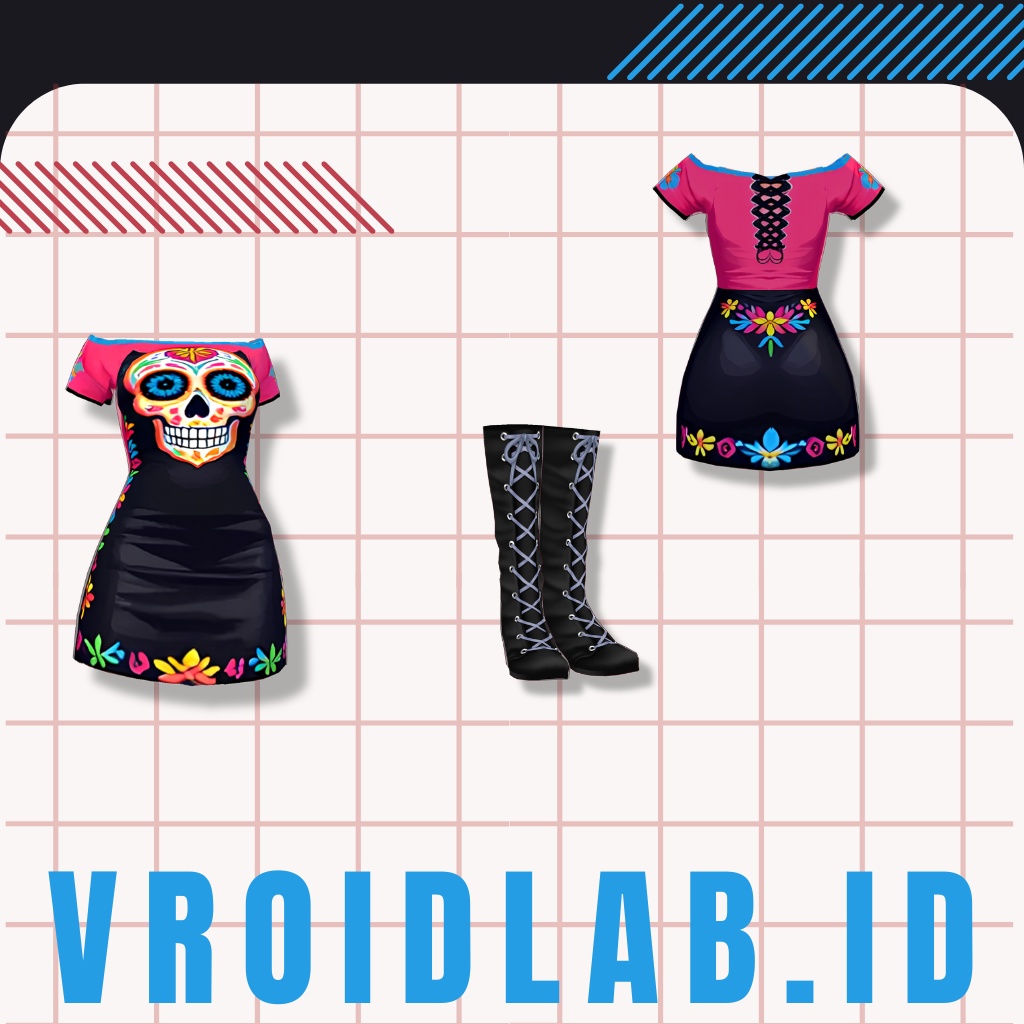 みに どれす | Mini Dress | VRoid Studio Outfit | Anime Style | Virtual Fashion