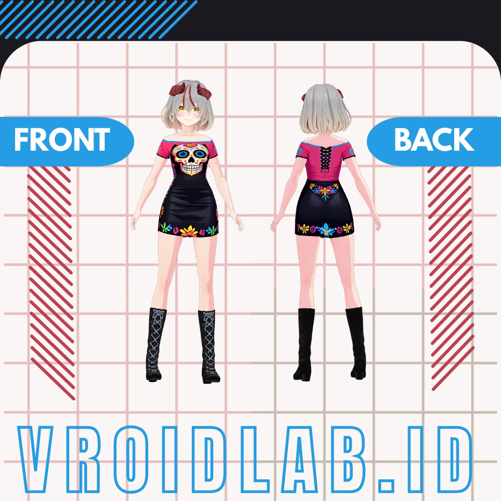 みに どれす | Mini Dress | VRoid Studio Outfit | Anime Style | Virtual Fashion