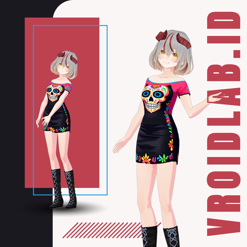 みに どれす | Mini Dress | VRoid Studio Outfit | Anime Style | Virtual Fashion