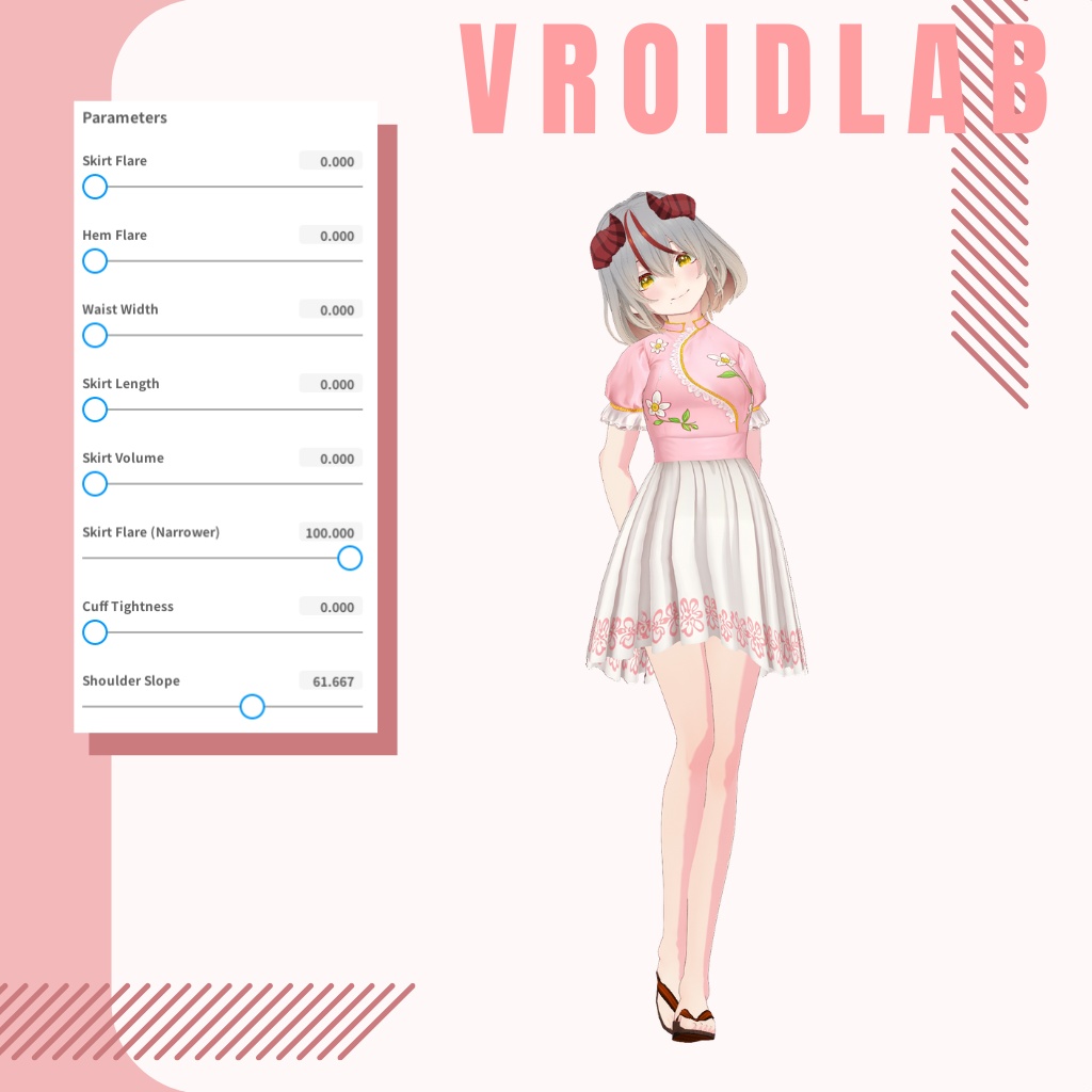 ぴんく どれす うぃず すかーと | pink dress withe skirt | VRoid Studio Outfit | Anime Style | Virtual Fashion