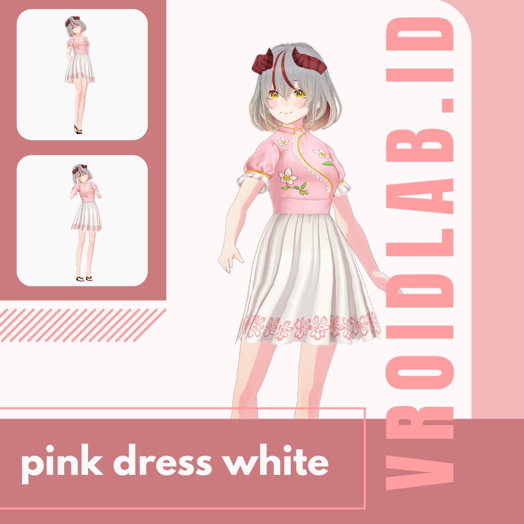 ぴんく どれす うぃず すかーと | pink dress withe skirt | VRoid Studio Outfit | Anime Style | Virtual Fashion