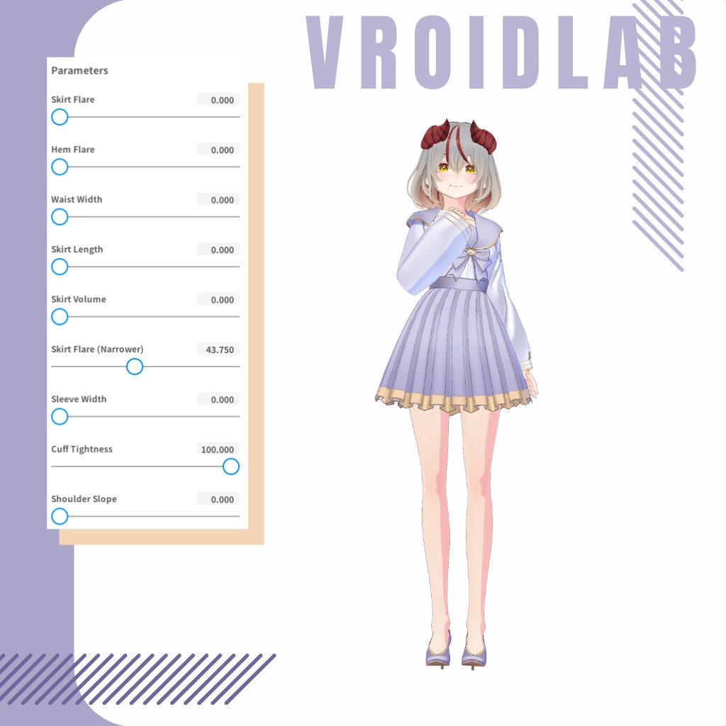 ぱーぷる どれす ゔぁにゃ | Purple Dress Vanya | VRoid Studio Outfit | Anime Style | Virtual Fashion