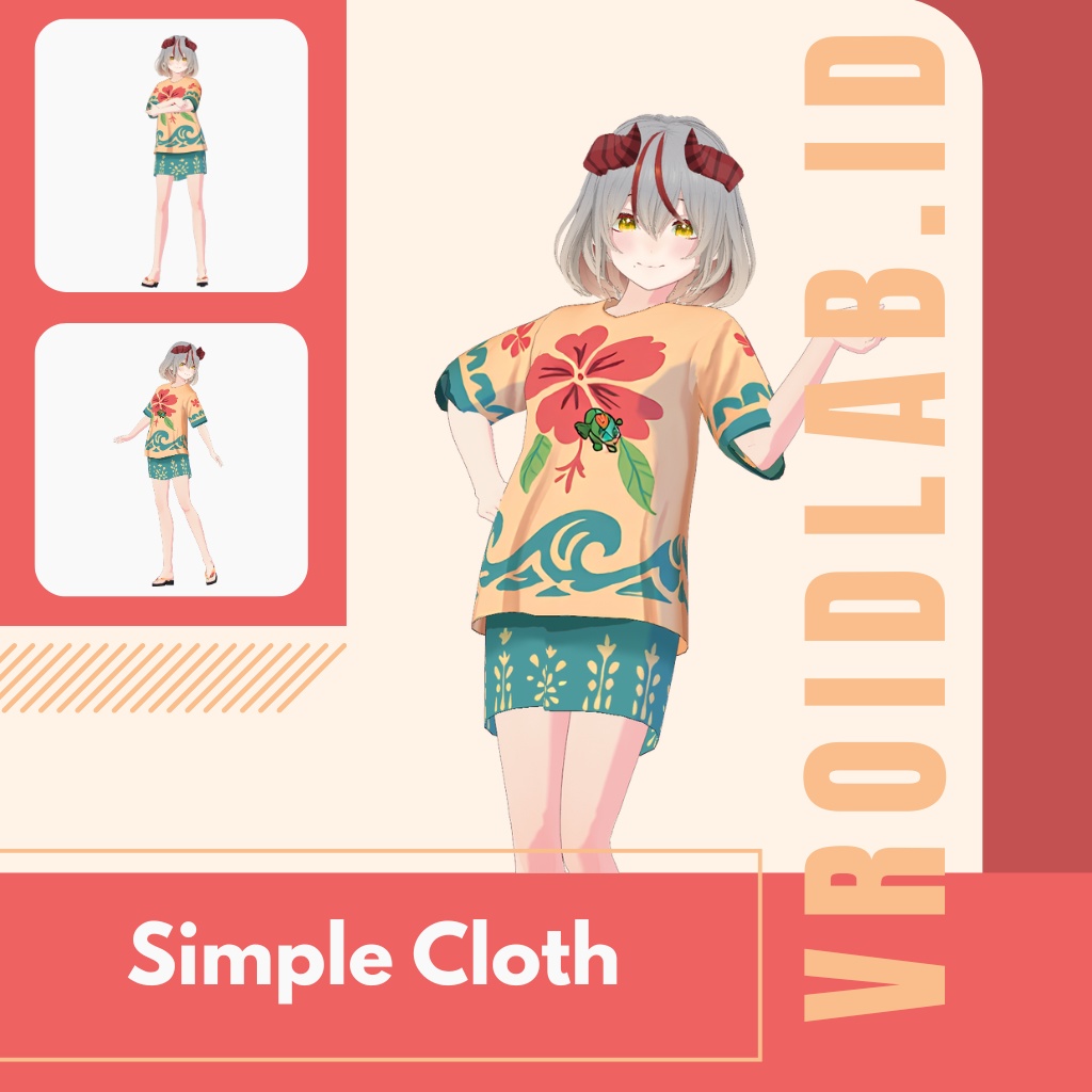 しんぷる くろす | Simple Cloth | VRoid Studio Outfit | Anime Style | Virtual Fashion