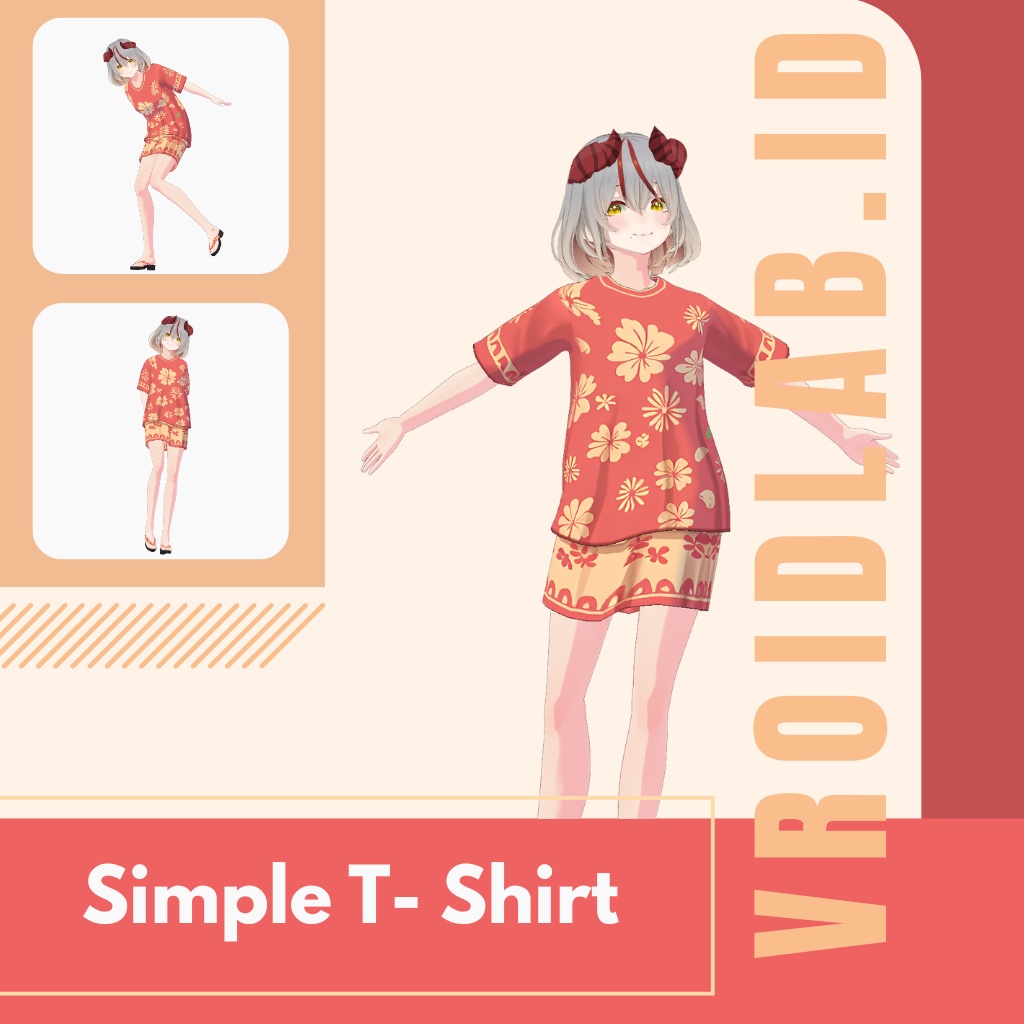 しんぷる てぃー しゃつ | Simple T- Shirt | VRoid Studio Outfit | Anime Style | Virtual Fashion