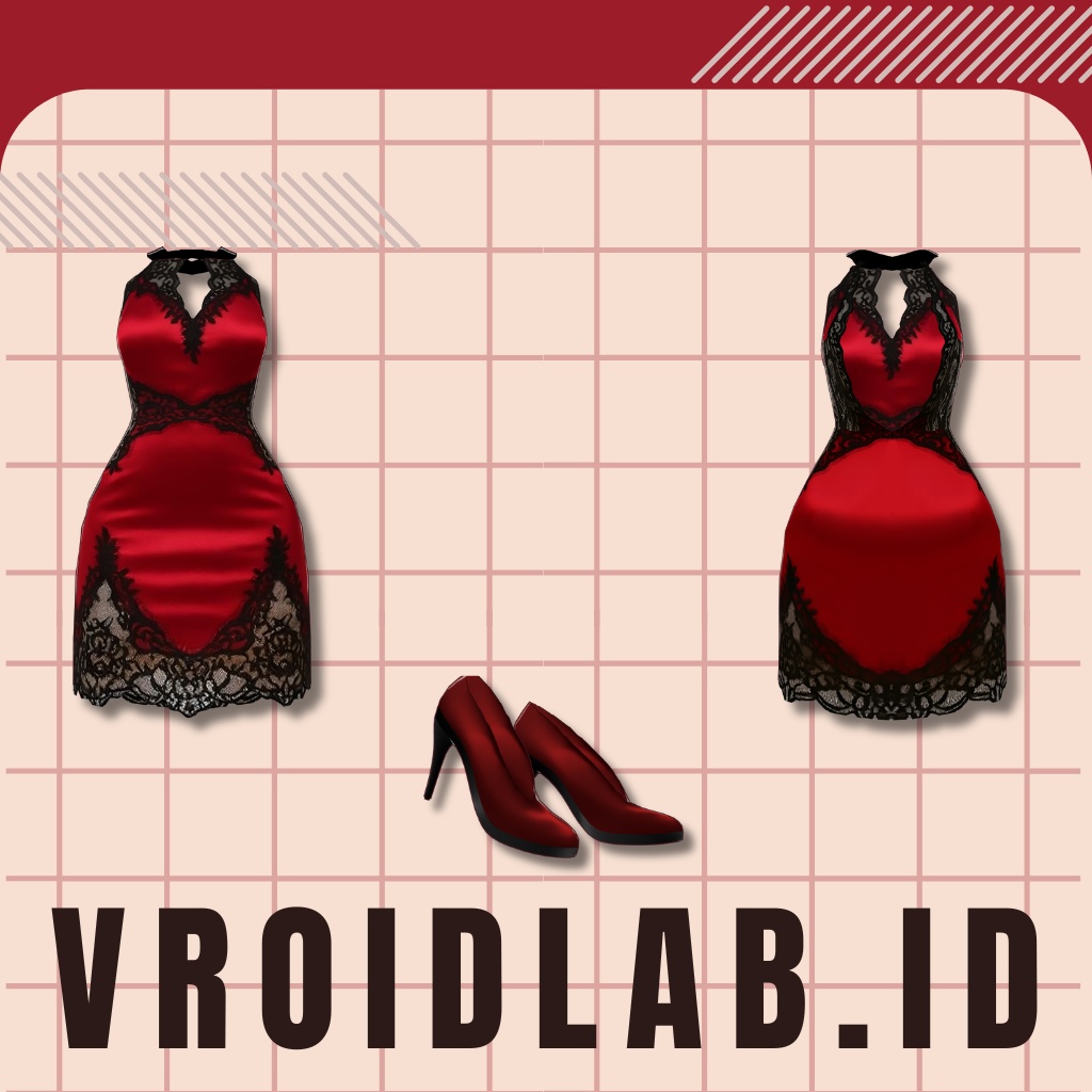 Red Temptress 赤い誘惑者 | VRoid Studio Outfit | Anime Style | Virtual Fashion