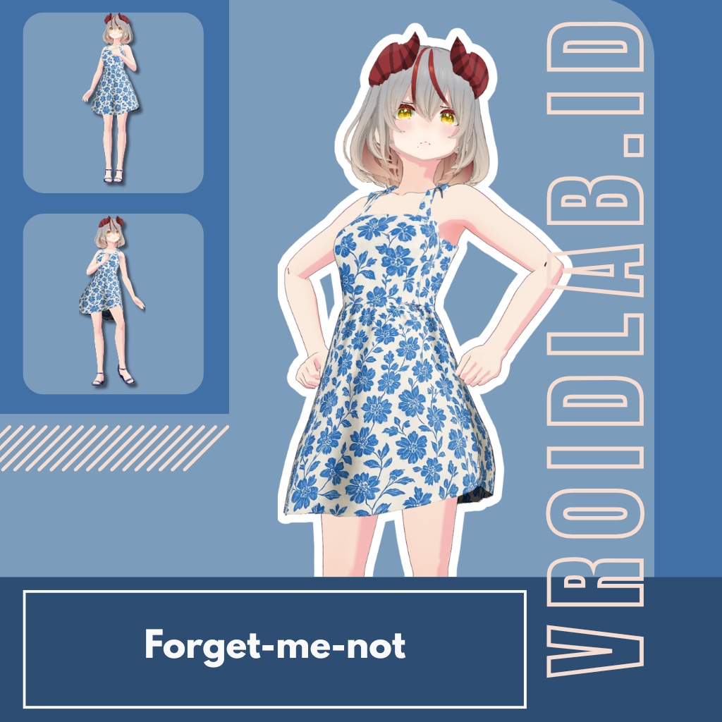 ワスレナグサ Forget-me-not | VRoid Studio Outfit | Anime Style | Virtual Fashion