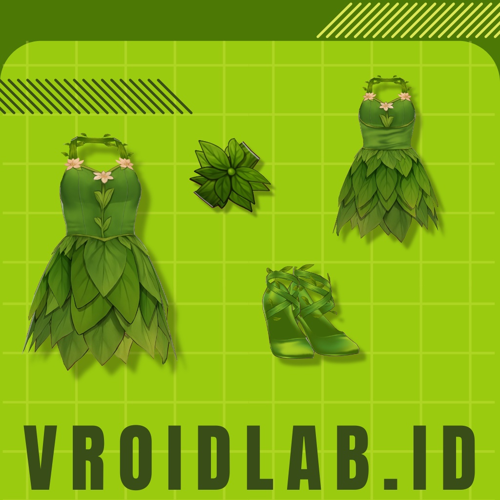 ぐりーん ぶろっさむ | Green Blossom | VRoid Studio Outfit | Anime Style | Virtual Fashion