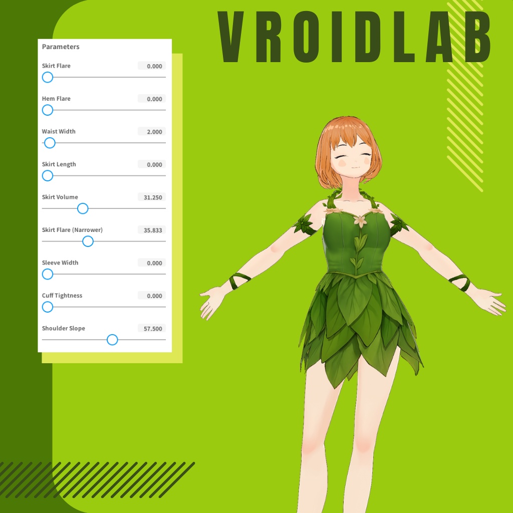 ぐりーん ぶろっさむ | Green Blossom | VRoid Studio Outfit | Anime Style | Virtual Fashion