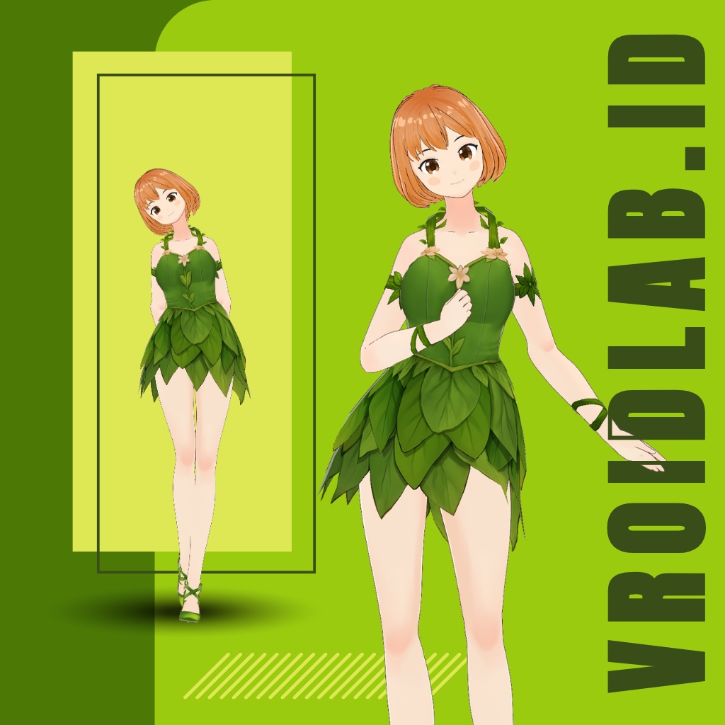 ぐりーん ぶろっさむ | Green Blossom | VRoid Studio Outfit | Anime Style | Virtual Fashion