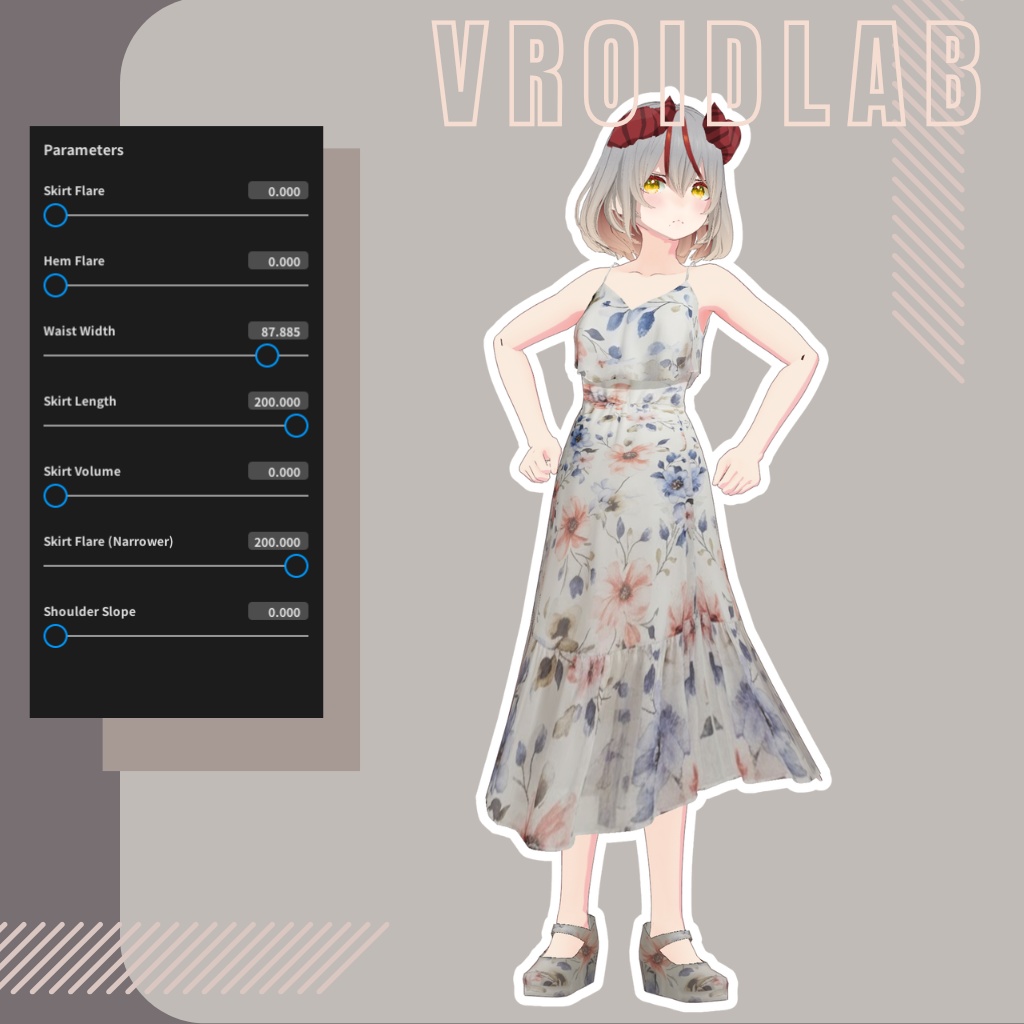 フルール・レジェール・エテ Fleur Légère Été | VRoid Studio Outfit | Anime Style | Virtual Fashion