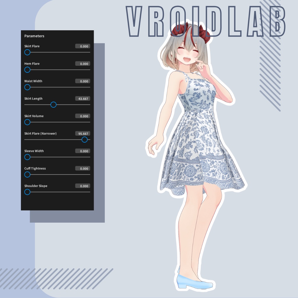 夏のデルフトの花 Summer Delft Bloom | VRoid Studio Outfit | Anime Style | Virtual Fashion