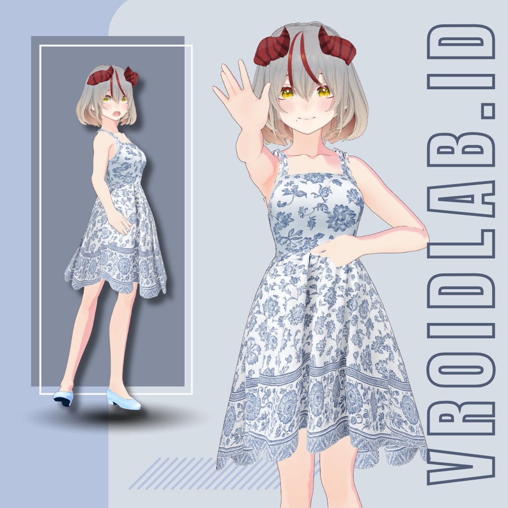 夏のデルフトの花 Summer Delft Bloom | VRoid Studio Outfit | Anime Style | Virtual Fashion