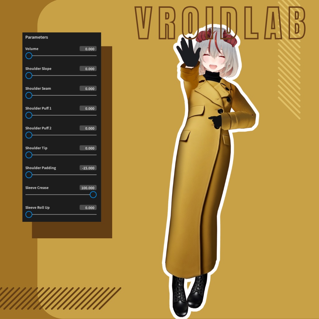 ムタルド ロングマント Moutarde Long Manteau | VRoid Studio Outfit | Anime Style | Virtual Fashion