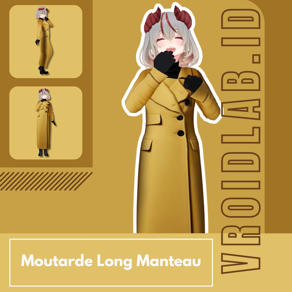 ムタルド ロングマント Moutarde Long Manteau | VRoid Studio Outfit | Anime Style | Virtual Fashion