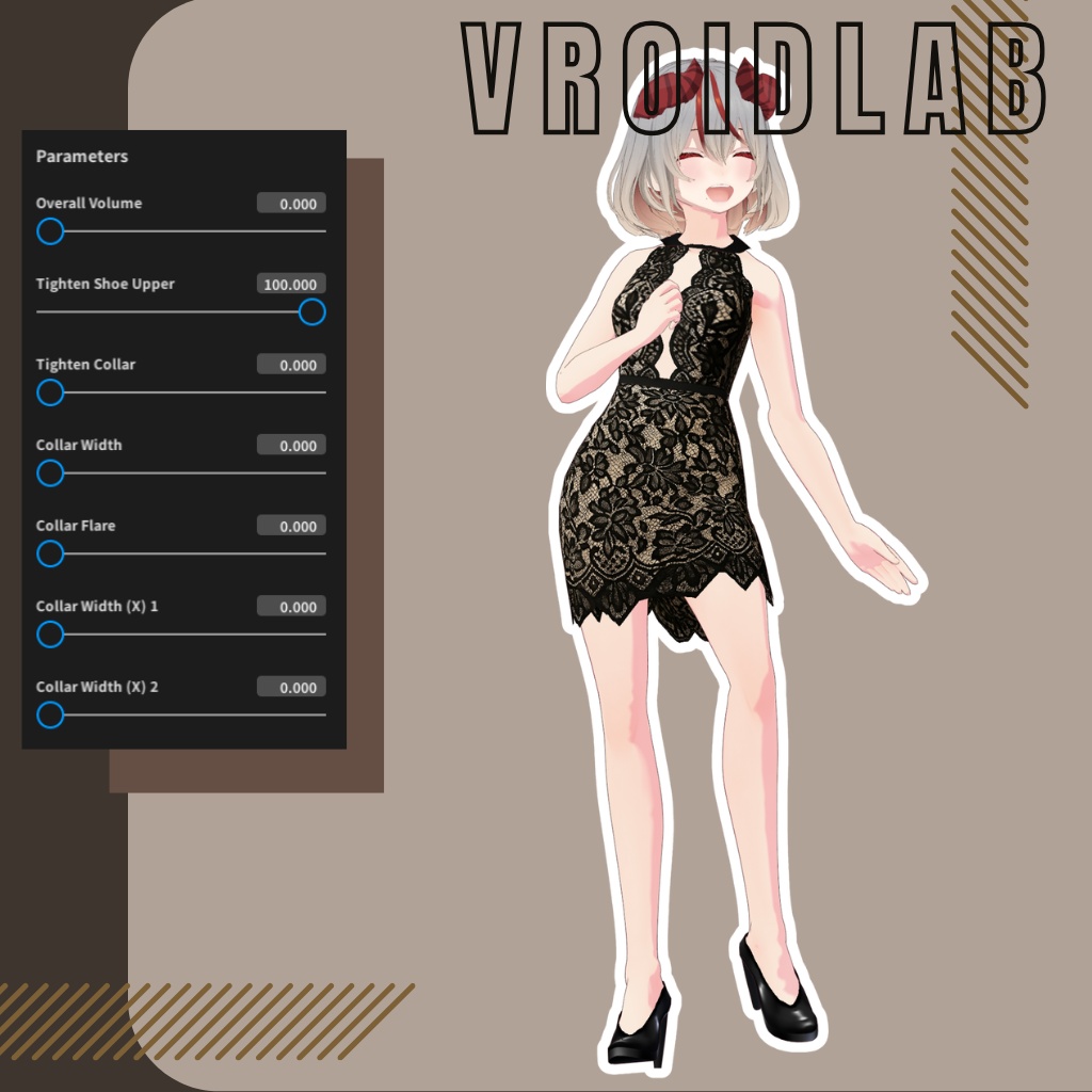 Noir Laceブラックレース | VRoid Studio Outfit | Anime Style | Virtual Fashion