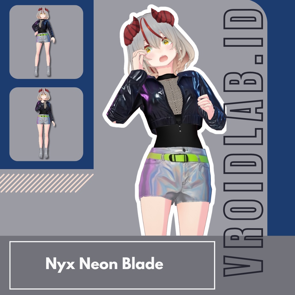 Nyx Neon Blade ニックス ネオンブレード | VRoid Studio Outfit | Anime Style | Virtual Fashion
