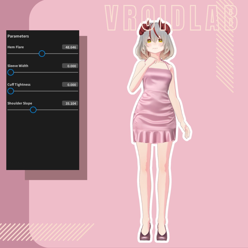 Blush Slip ブラッシュスリップ | VRoid Studio Outfit | Anime Style | Virtual Fashion
