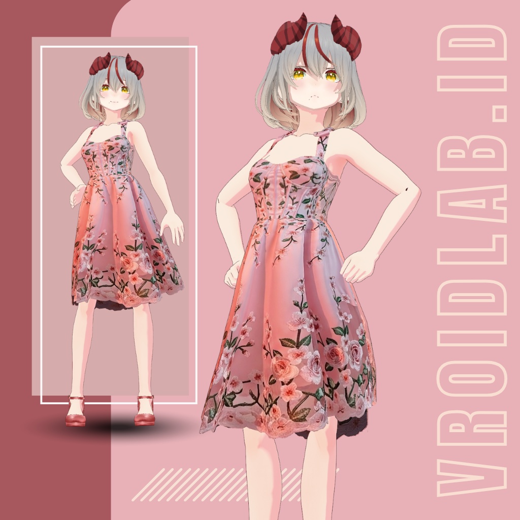 Blossom Charm ブロッサムチャーム| VRoid Studio Outfit | Anime Style | Virtual Fashion