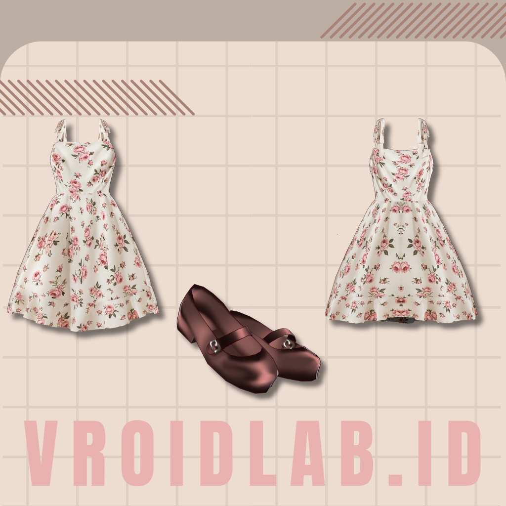 Rosegarden Whispers ローズガーデンのささやき | VRoid Studio Outfit | Anime Style | Virtual Fashion