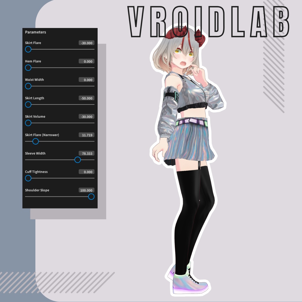 Neon Mirage Set ネオンミラージュセット | Dress Guena | VRoid Studio Outfit | Anime Style | Virtual Fashion