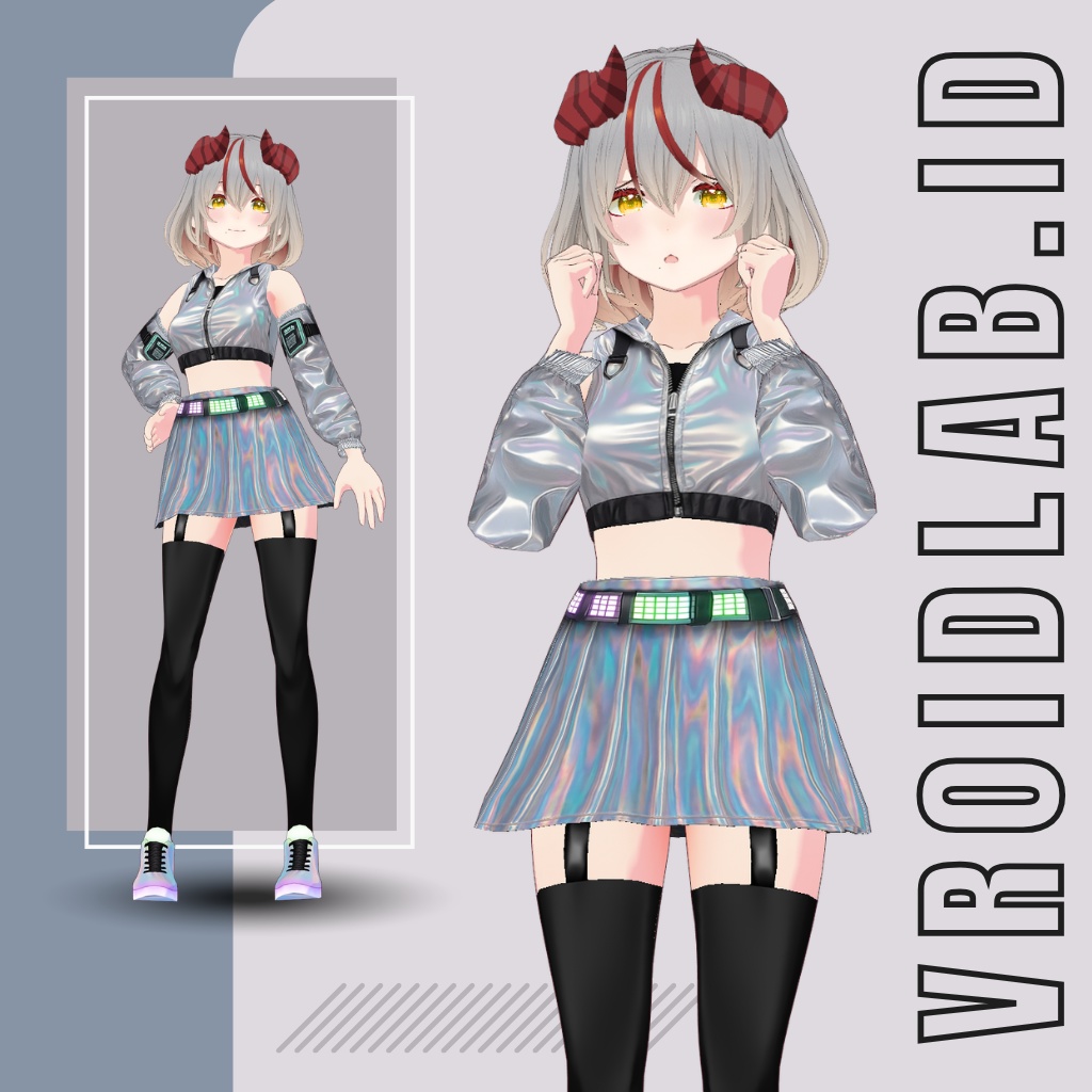 Neon Mirage Set ネオンミラージュセット  | Dress Guena | VRoid Studio Outfit | Anime Style | Virtual Fashion