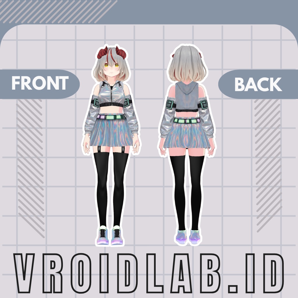 Neon Mirage Set ネオンミラージュセット | Dress Guena | VRoid Studio Outfit | Anime Style | Virtual Fashion