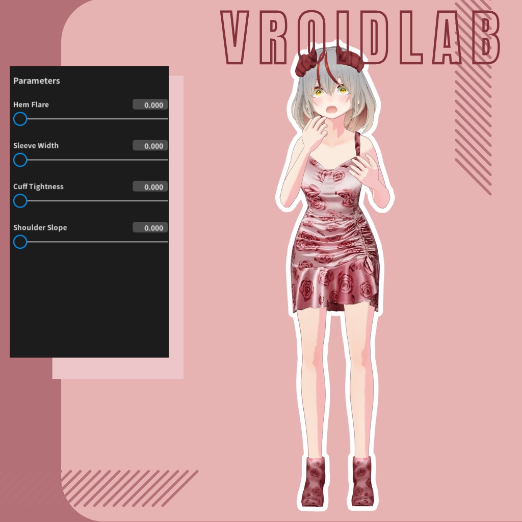 Dress Rose ローズドレス | Dress Guena | VRoid Studio Outfit | Anime Style | Virtual Fashion
