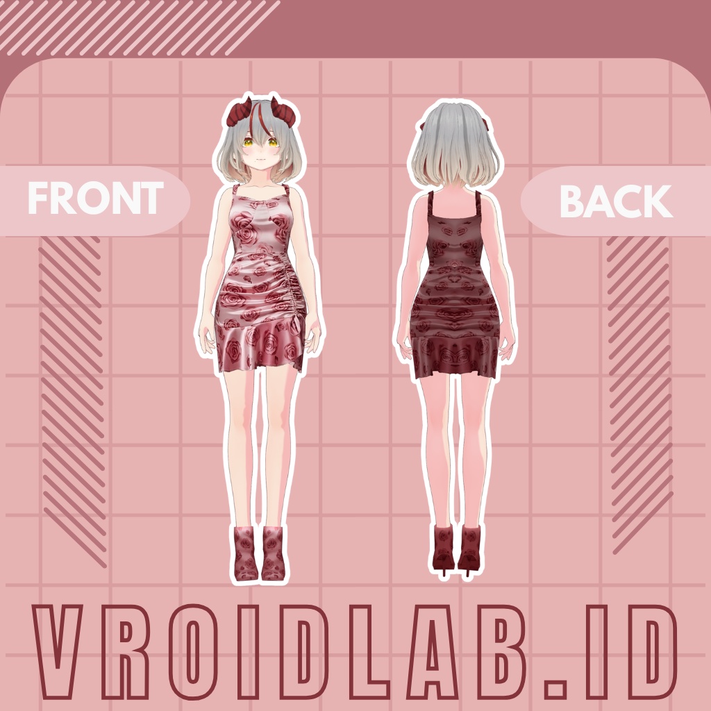 Dress Rose ローズドレス | Dress Guena | VRoid Studio Outfit | Anime Style | Virtual Fashion
