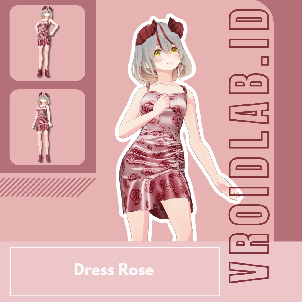 Dress Rose ローズドレス | Dress Guena | VRoid Studio Outfit | Anime Style | Virtual Fashion