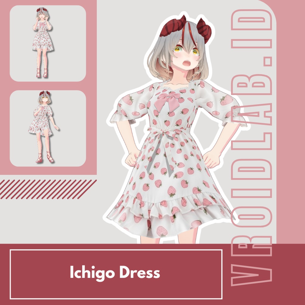Ichigo Dressいちごドレス | Dress Guena | VRoid Studio Outfit | Anime Style | Virtual Fashion