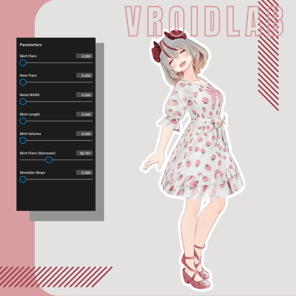 Ichigo Dressいちごドレス | Dress Guena | VRoid Studio Outfit | Anime Style | Virtual Fashion