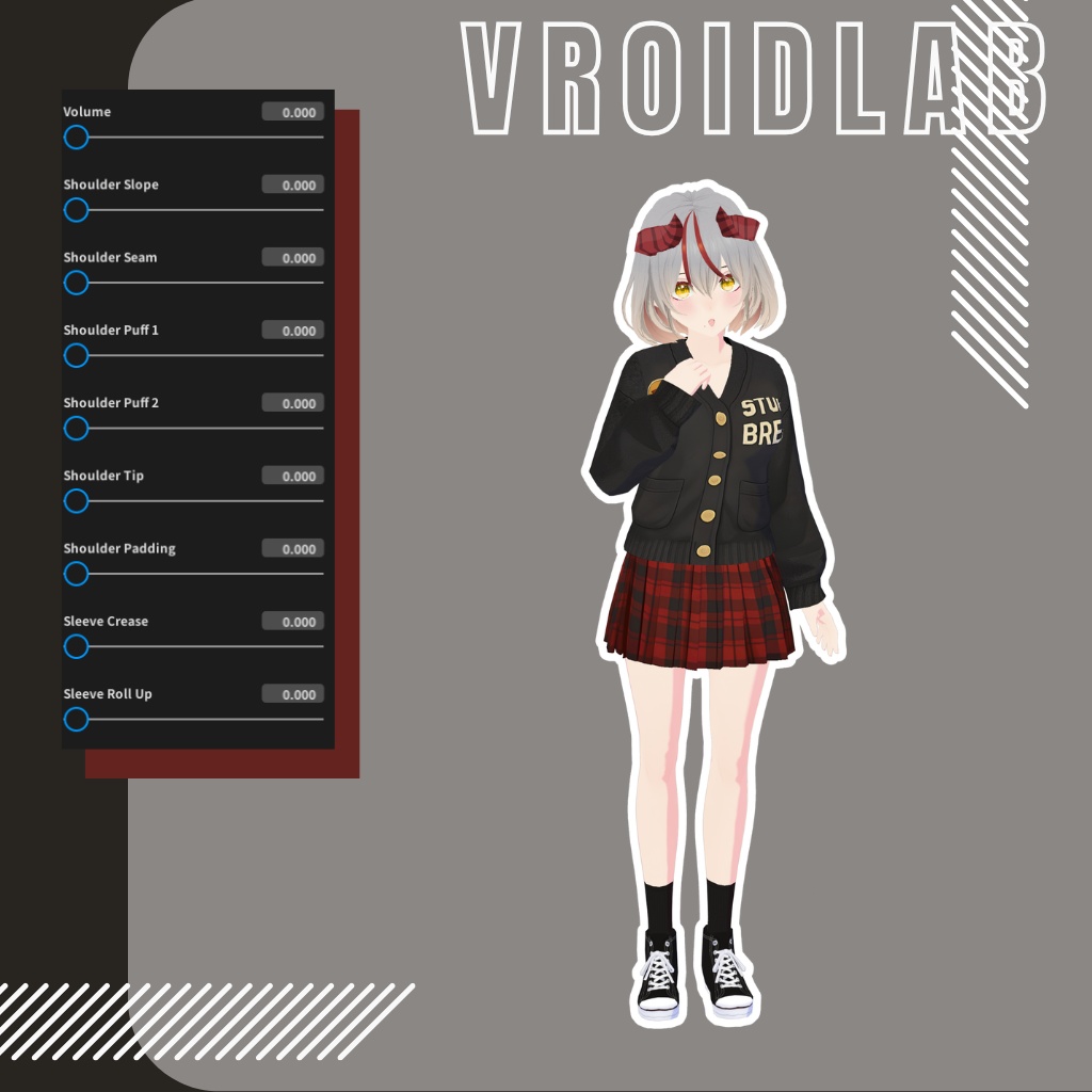 Crimson Academy Outfit クリムゾンアカデミー | School Uniform Style | VRoid Studio Outfit | Anime Style | Virtual Fashion