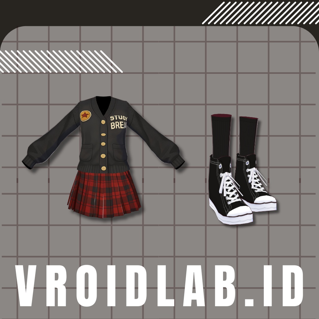 Crimson Academy Outfit クリムゾンアカデミー | School Uniform Style | VRoid Studio Outfit | Anime Style | Virtual Fashion